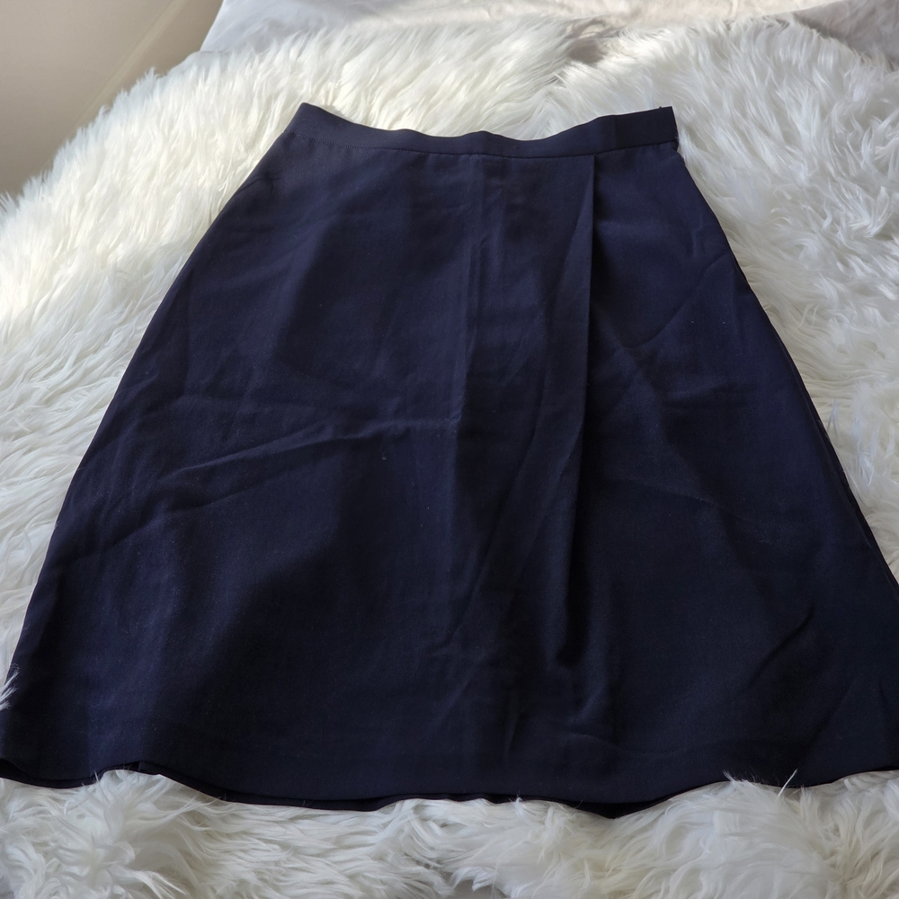 Z Zegna Navy A-Line Skirt